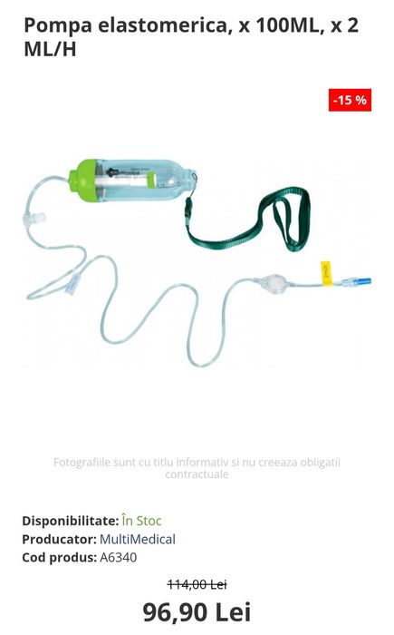 2 bucăți Pompa elastomerica pentru tratament chimioterapie
