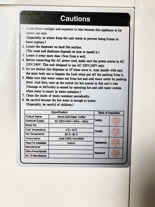 Фильт для воды. Диспенсер для воды.