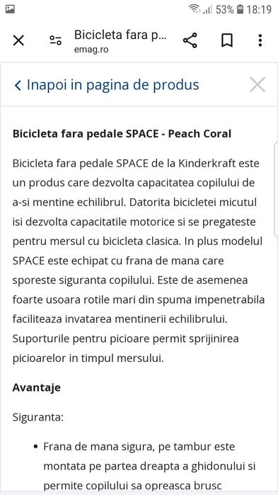 Bicicleta copii kinderkraft