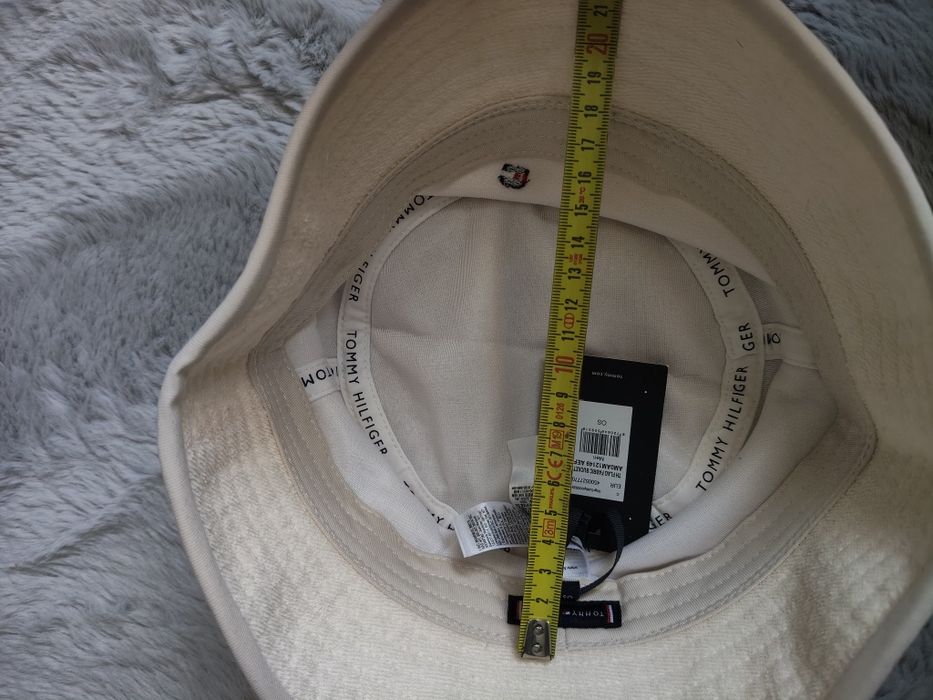 Tommy Hilfiger TH flag fabric bucket hat pălărie culoare crem/bej marimea OS noua originala