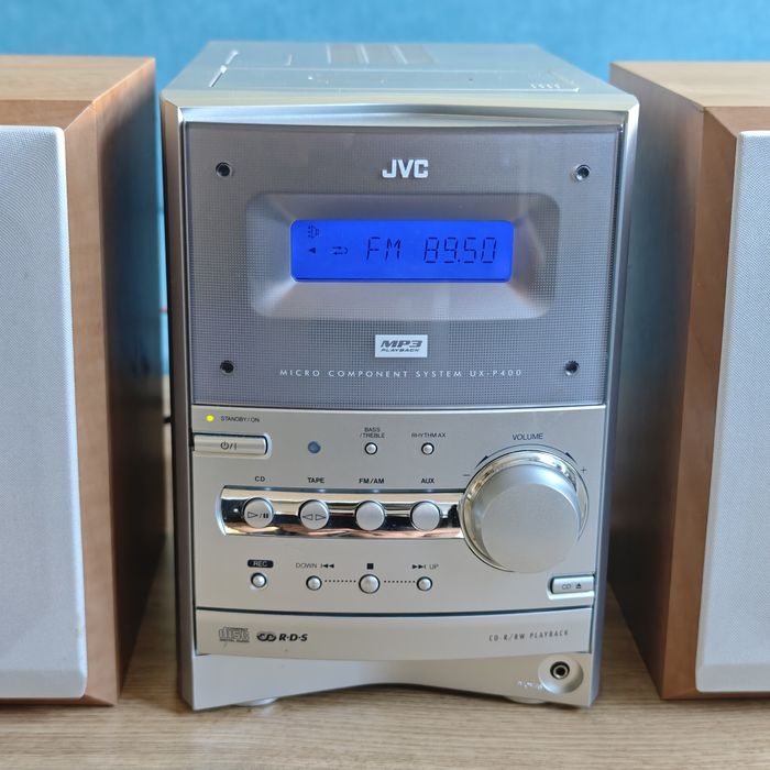 JVC UX‑P400 микро система – CD с MP3 / Auto-reverse касета / RDS / AUX
