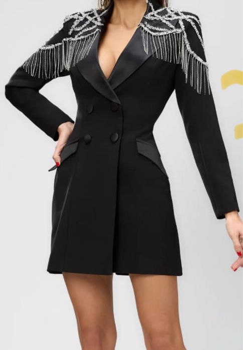 Rochie sacou de ocazie neagră BBY, marimea XS