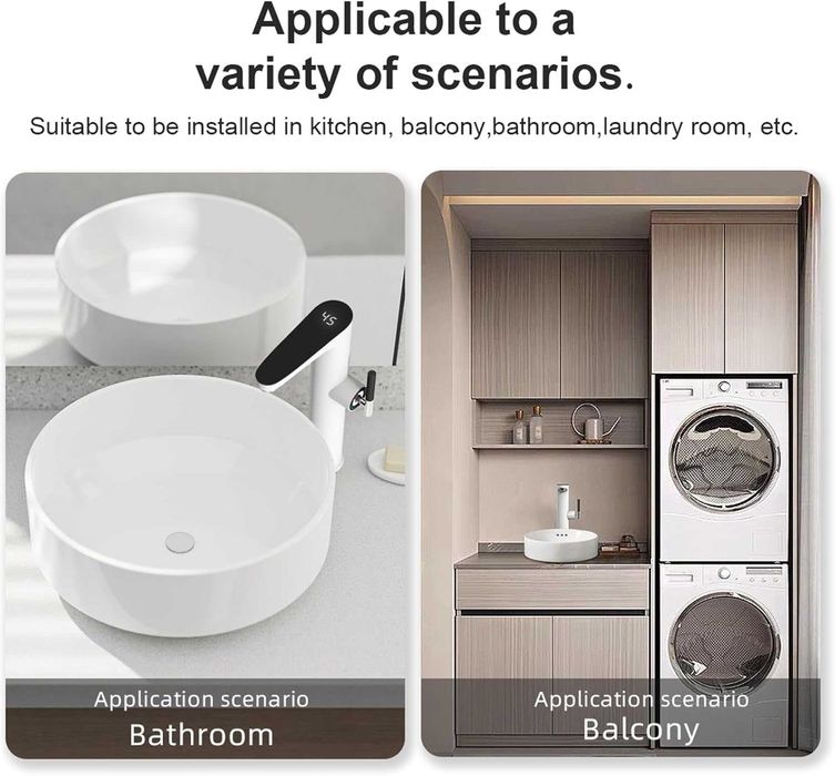 Смесител с проточен бойлер дисплей нагревател за топла и студена вода