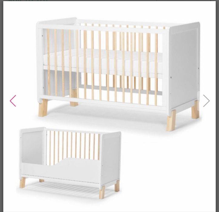 Дървена кошара Kinderkraft с матрак