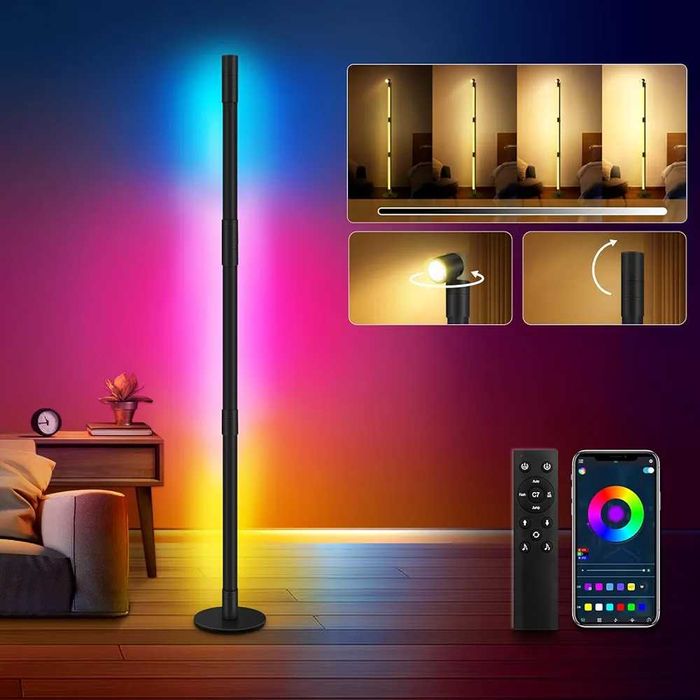 HANDSONIC RGBIC LED Floor Lamp, 128 cm, Removable, 360° Rotatable