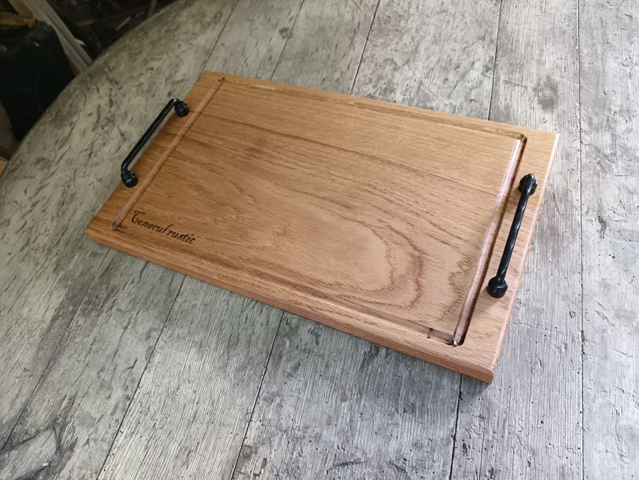 Platou tava rustică lemn masiv stejar 55cm pe 29cm
