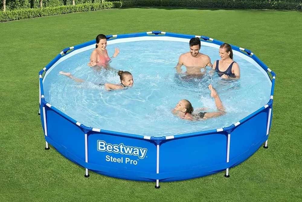 Piscina Familie Copii Rotunda Cadru Metal 305x76cm LivratGRATUIT AR