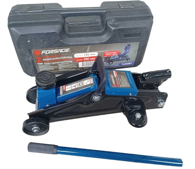 Хидравличен Крик Нископрофилен 2 тона 135мм - 320мм в куфар FORSAGE