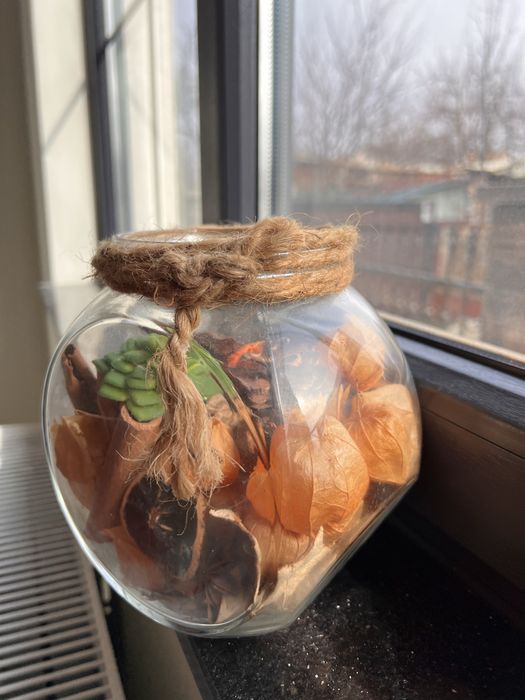 Obiect decor sticla cu mirodenii parfumate