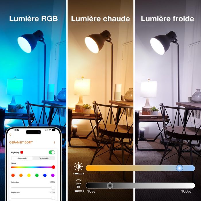 Bec LED Osram Smart+ P40 RGBW E27, WiF