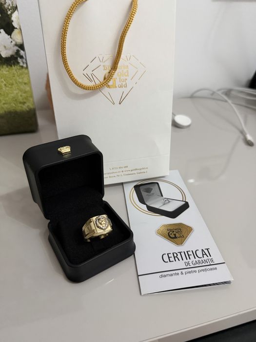 Inel Aur 14k  3,69gr Model Leu, marimea 60