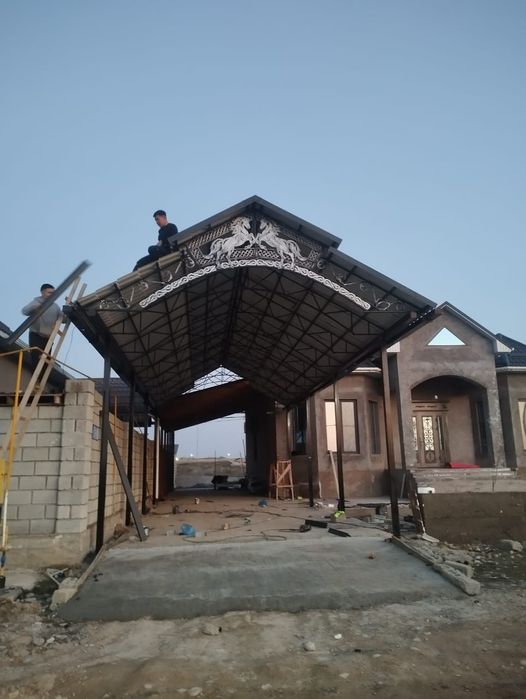 Арка навес тапчан перила сварочный  работа