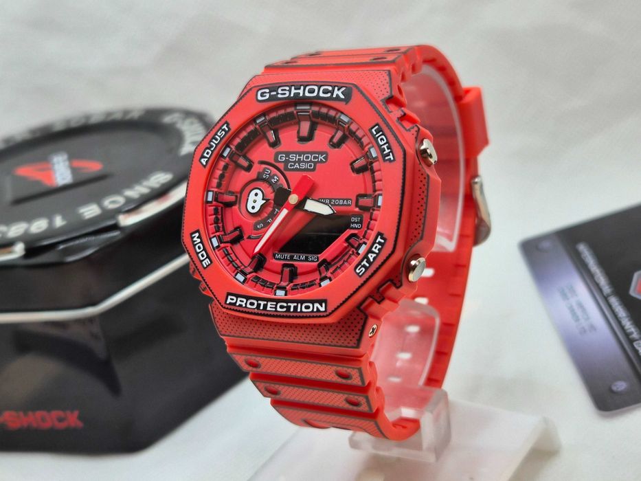 Ceas Sport Barbati,Unisex Casio g shock Manga THEME GA2100 MNG. RED, Nou,Garantie 2 ani