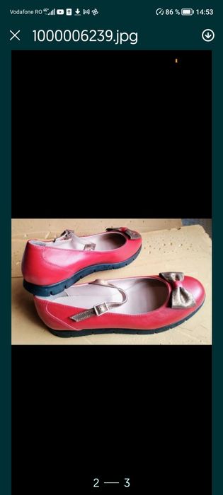 Balerini de lac cu fundiță din piele și baretă