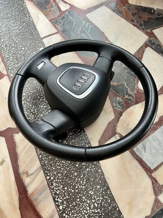 Volan AUDI S-LINE cu Airbag inclus si padele volan / piele perforata / AUDI A4 B8 A3 A5 A6 Q5 Q7