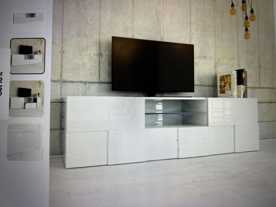 Comoda TV alb lucios
