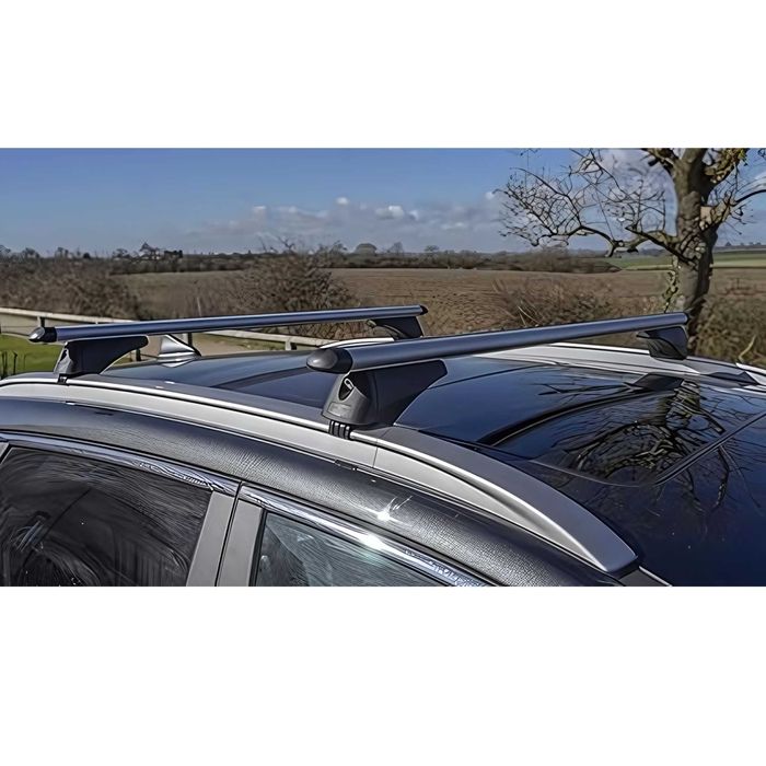 К-т Алуминиеви Греди Багажник Плътен Рейлинг 120см за Кола Автомобил