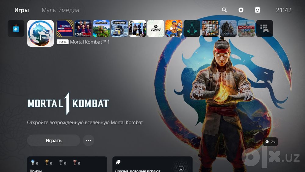 PlayStation 5 Slim 1TB 8k + 12ta uyini bor + DASTAVKA BEPUL