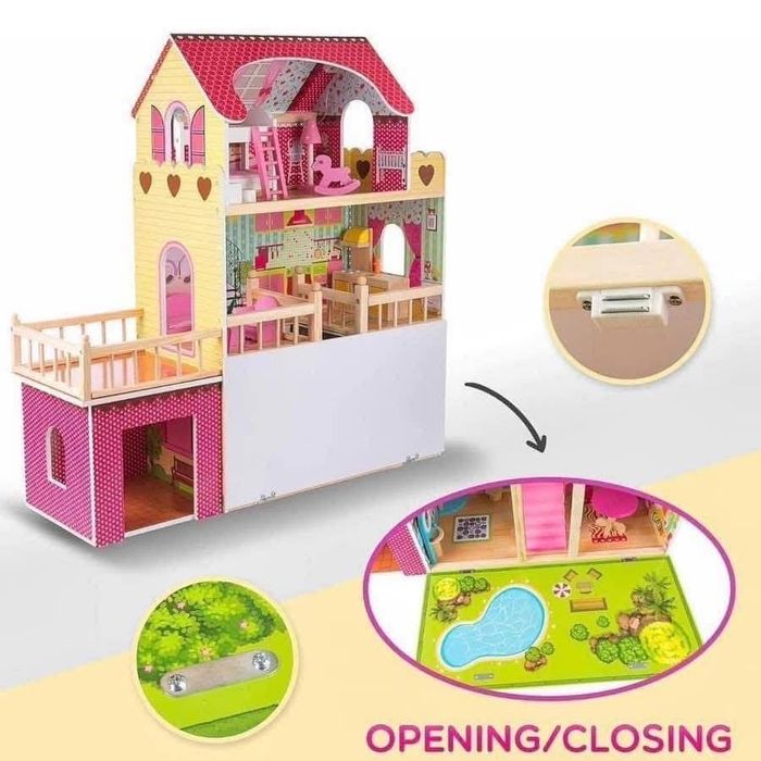 Страхотна къща за кукли с лед осветление Внос Амазпн