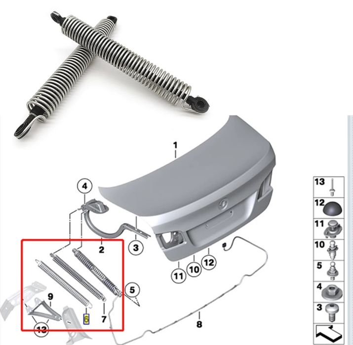 Telescop Amortizor Arc Tensiune Portbagaj Bmw Seria 5 F10 Berlina 10-