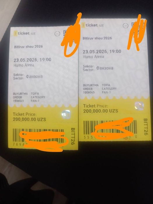 Bitiruv showga bilet 23-may soat 19:00.Humo Arena