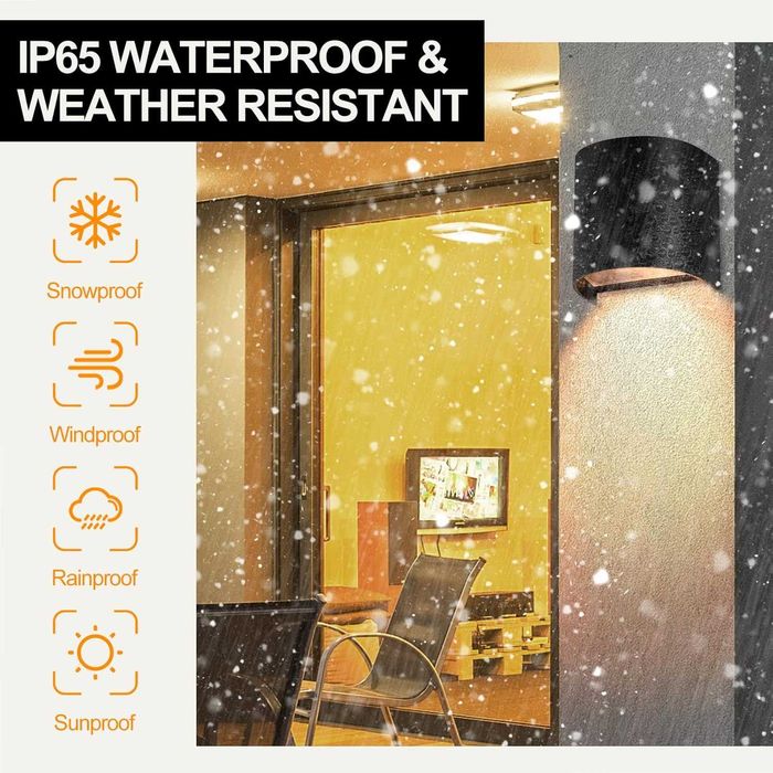 Set 2 aplice exterior, IP65, max 7W, soclu GU10, A+, Negru