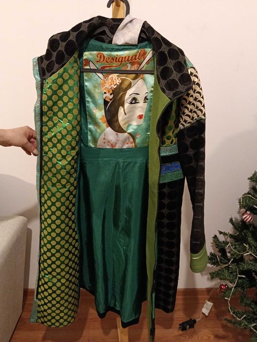 Дамско палто Desigual зелено