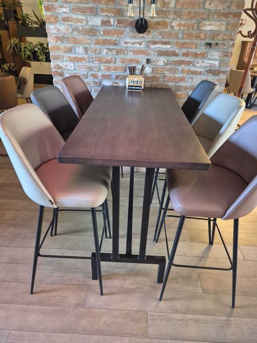 Set mese și scaune din lemn masiv stejar (ideale pentru sufragerie, pub sau restaurant)