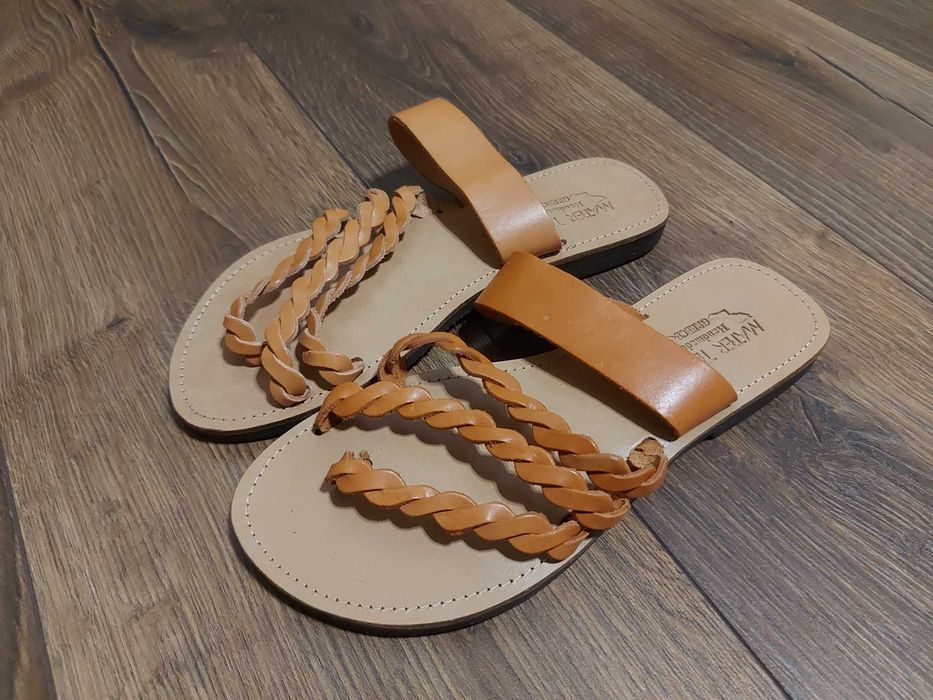 Slapi/papuci dama noi, piele naturala, nr.37, maro