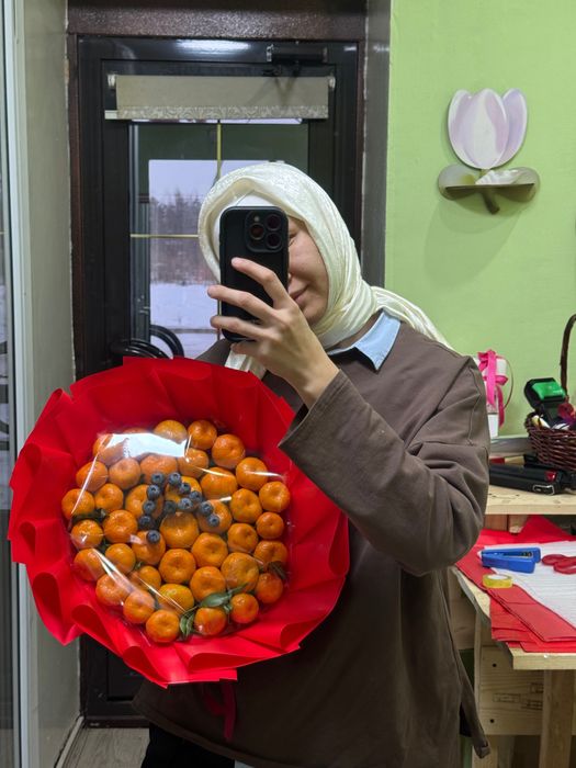 Мандариновый букет, корзина