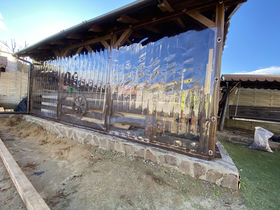 Inchideri terase/foisoare cu folie PVC transparenta Taiwan 0.8mm