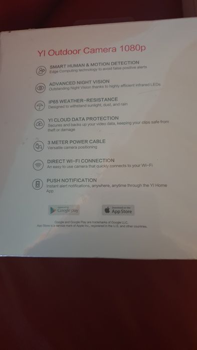 YI Outdoor Camera, 1080p HD, 110° широкоъгълна леща, за външен монтаж