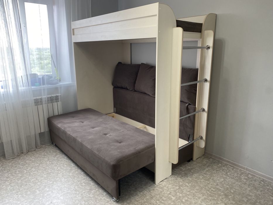 Кровать 2 яруса , 3 спальных места