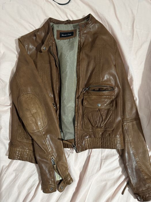 Geaca de piele naturala Massimo Dutti