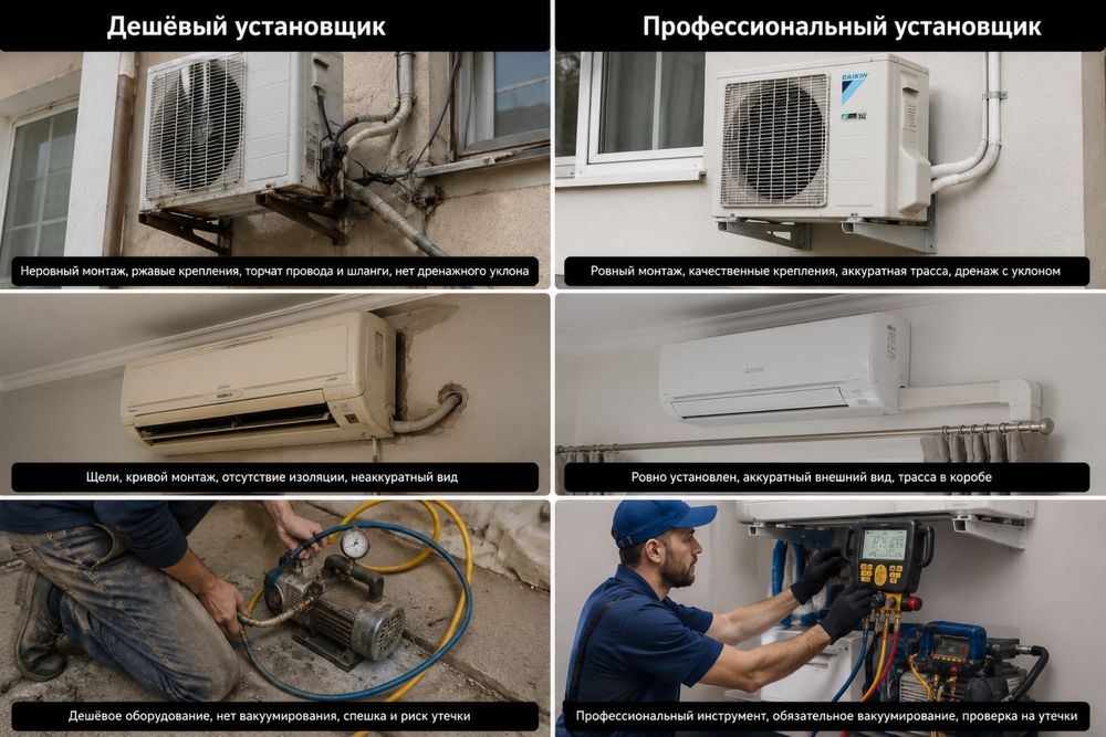 Установка кондиционера без пыли