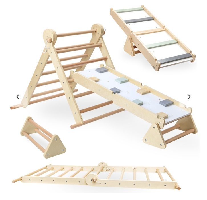 Triunghi Pikler, balansoar, scara lemn