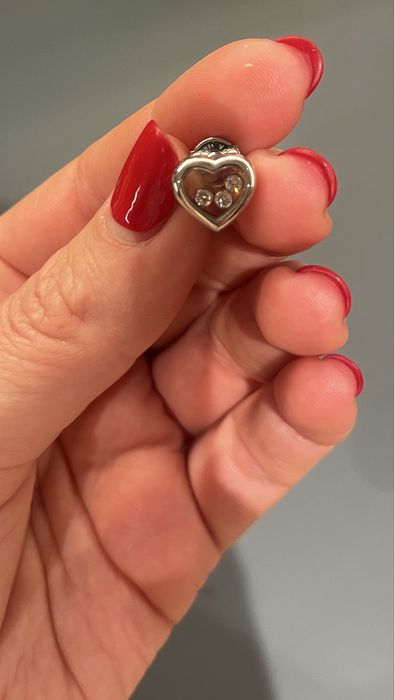 Chopard Happy Diamonds обеци бяло злато и диаманти, със сертификат и оригинална кутия, отлични