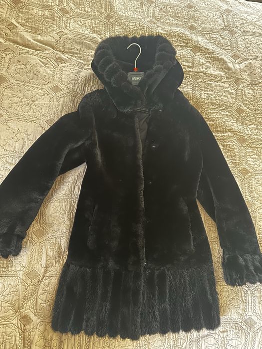 Шуба мутон с норкой