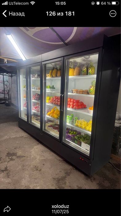 Витрина холодильник язсимиз заказ асосида Цех