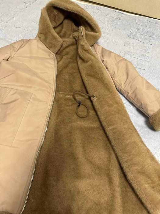 плащ пуховик с капюшоном