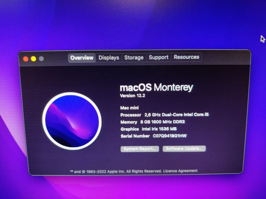 Mac Mini fabricație 2015.i5.8g RAM.ssd 256/1TB