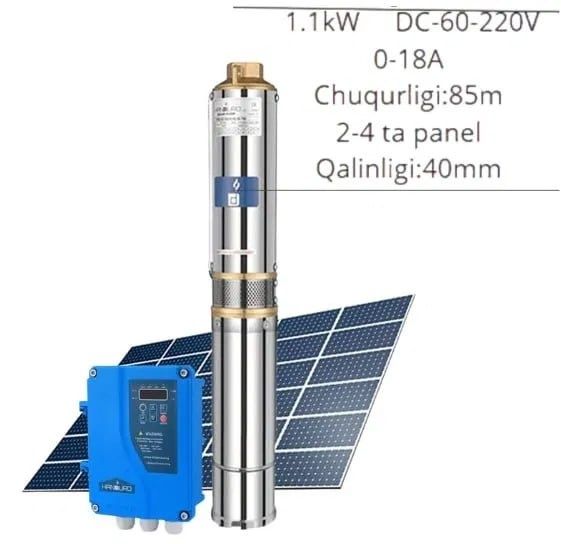 Quyosh paneli bilan ishlaydigan nasos 1.1kw