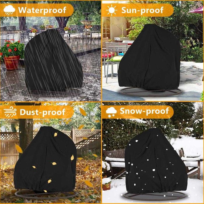 Покривало за висяща люлка, калъф за стол тип яйце, ВОДОУСТОЙЧИВ с шнур