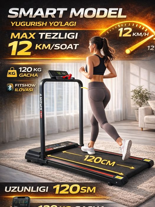 Smart yugurish yo‘lagi – 120 kg gacha, Ixcham va Mustahkam