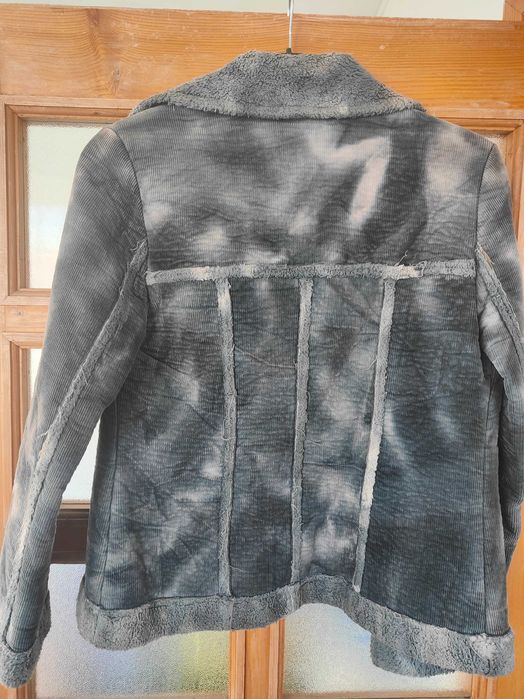 Geaca din velur bleu