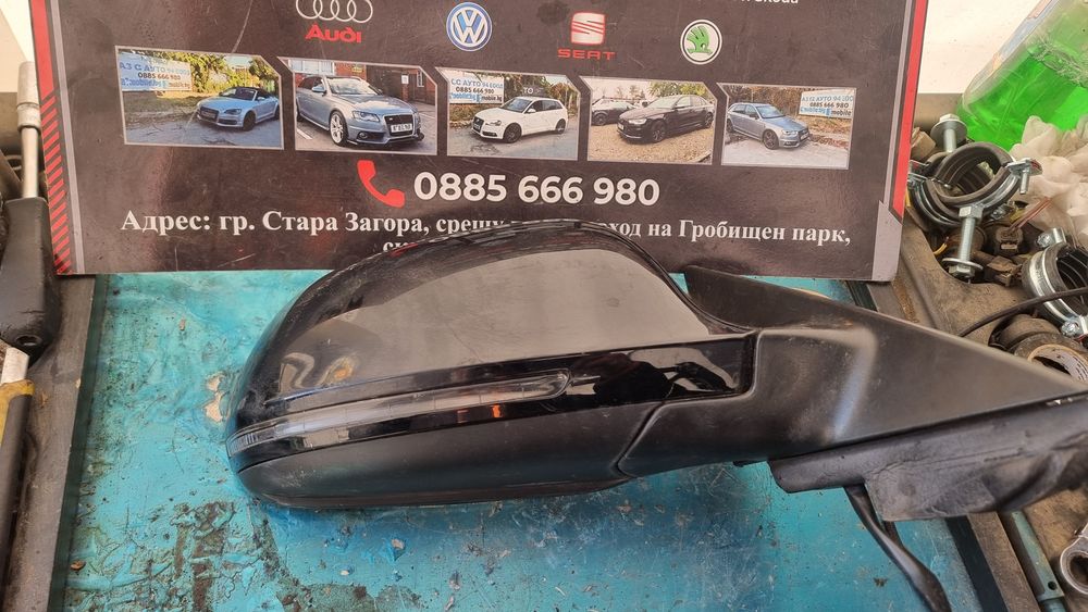 Оригинално дясно огледало за Audi A3 8P Фейслифт (2008-2012) – Черно / Ел. с подгрев