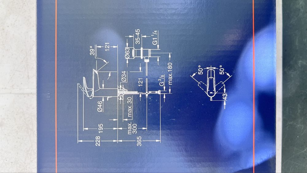 GROHE Смесител за мивка 1/2", едноръкохватков, M-размeр