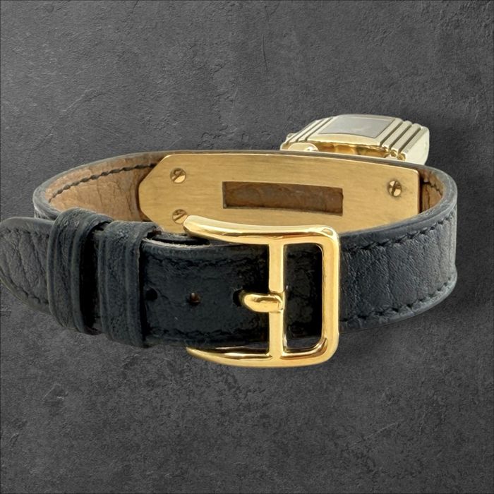 Hermès Kelly Lock Black & Gold (1990s) Дамски часовник 2в1