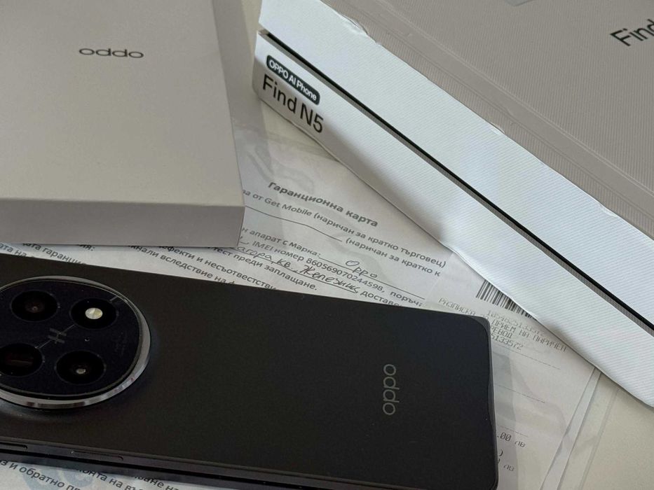 Бартер! НОВ! Гаранция! OPPO Find N5 512/16GB Cosmic Black (Черен)