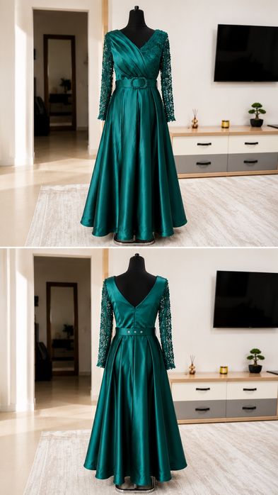Vand rochie eleganta - verde smarald